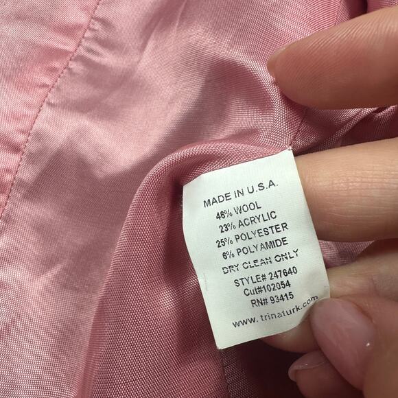 Trina Turk Multicolor Tweed Wool Blend Preppy Button Front Lined 6 Blazer Jacket - Picture 14 of 14